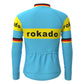 Rokado Blue Vintage Long Sleeve Cycling Jersey Top