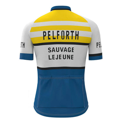 Pelforth Sauvage Lejeune Vintage Short Sleeve Cycling Jersey Top