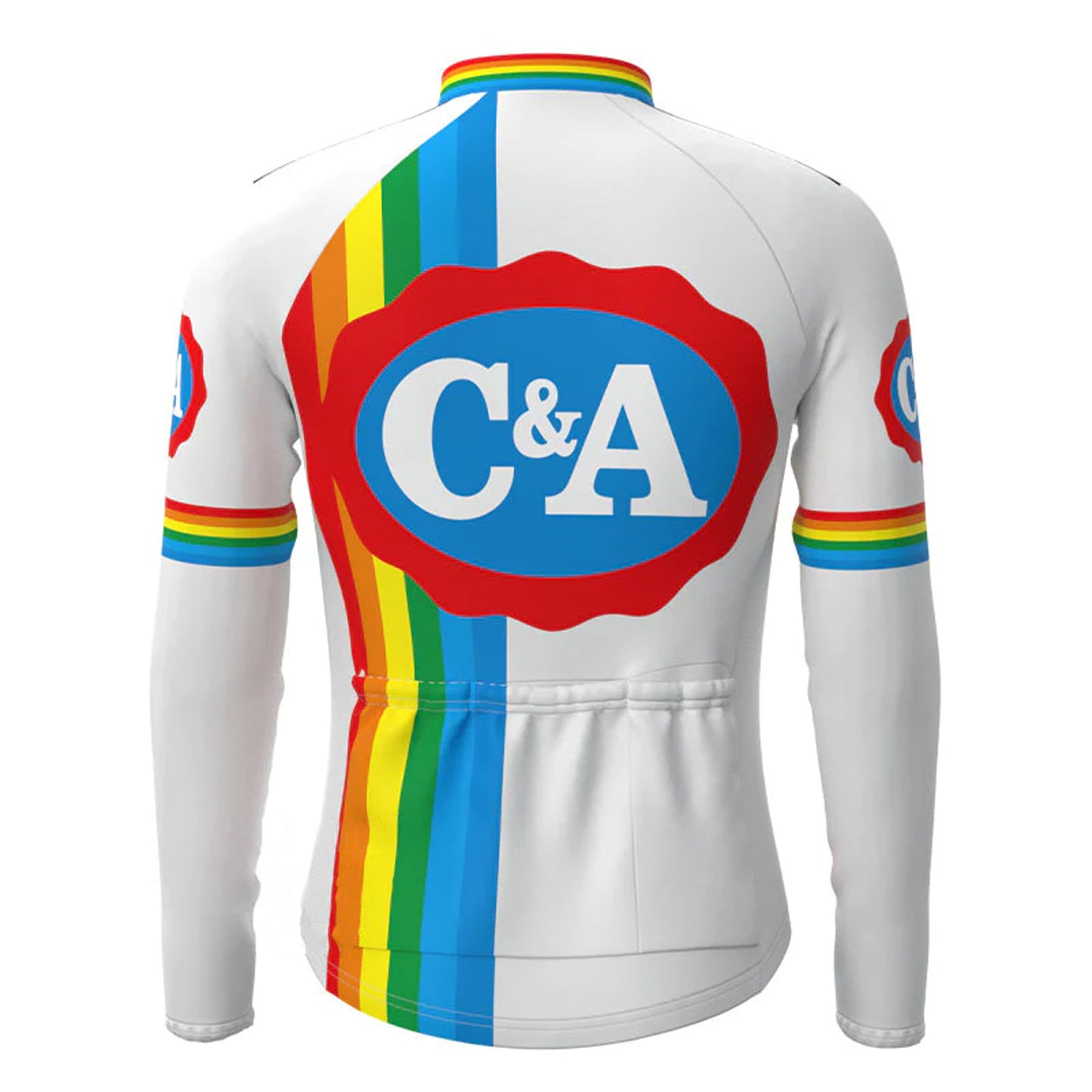C&A Rainbow Vintage Long Sleeve Cycling Jersey Top