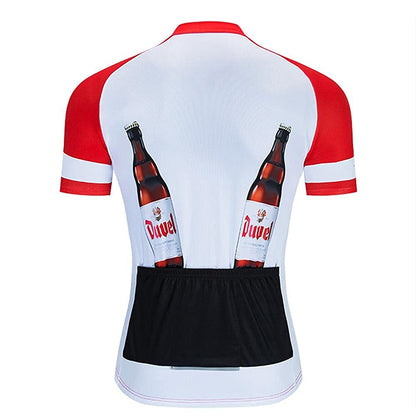 Beer Duvel Red Short Sleeve Cycling Jersey
