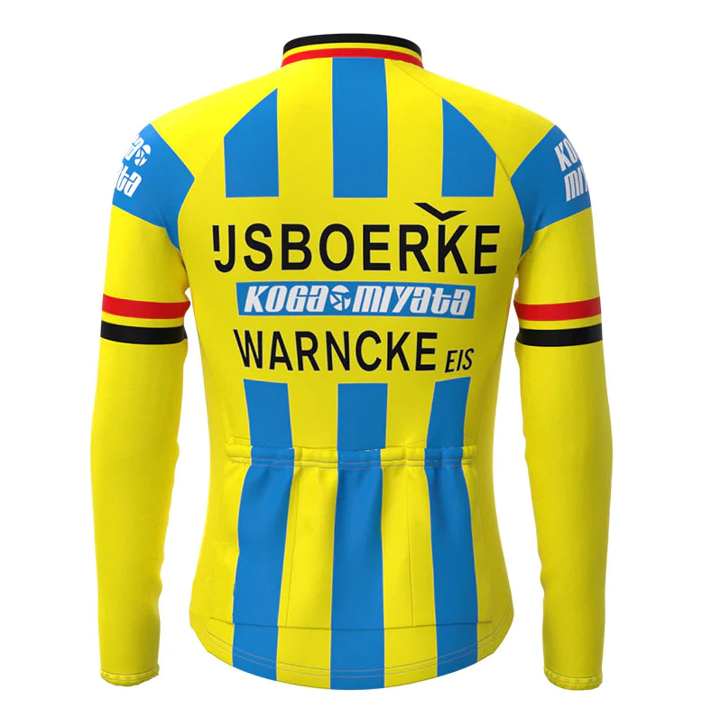 IJsboerke Yellow Vintage Long Sleeve Cycling Jersey Top