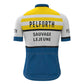 Pelforth Sauvage Lejeune Yellow Blue Vintage Short Sleeve Cycling Jersey Matching Set