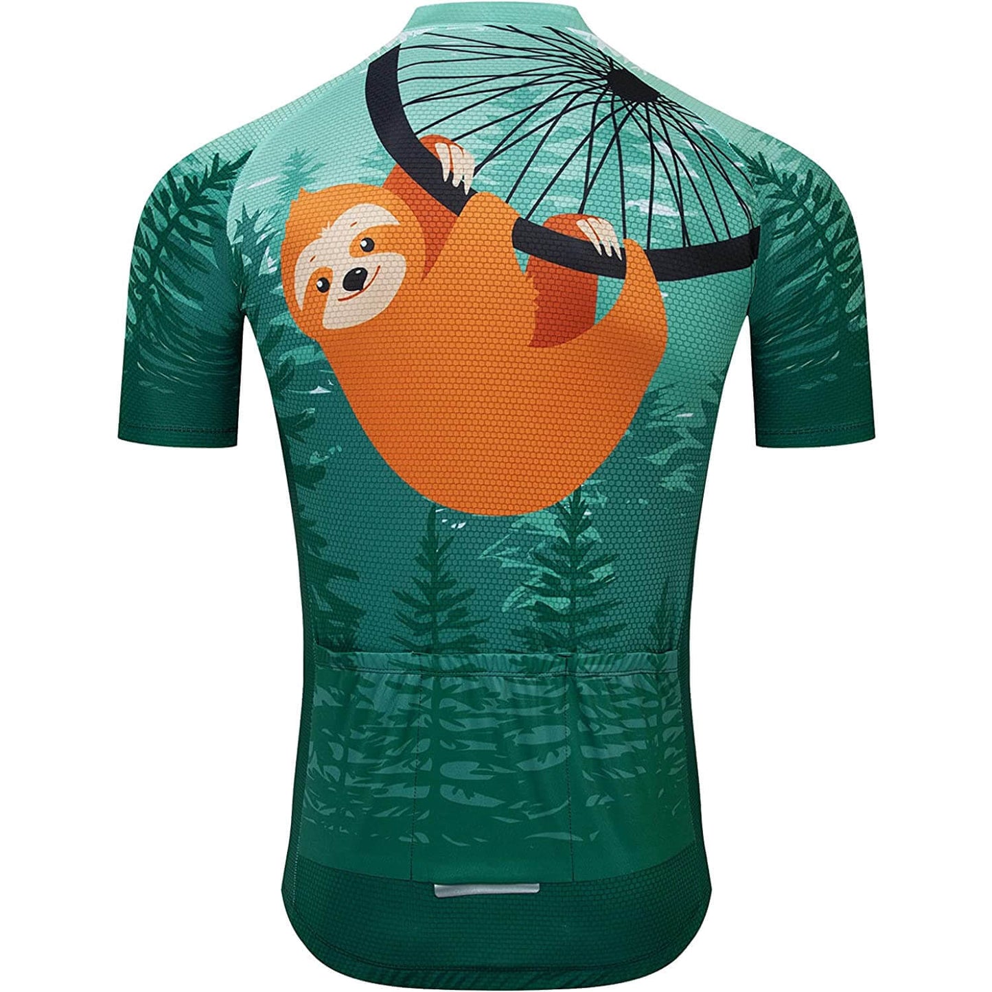 Forest Sloth Funny Short Sleeve Cycling Jersey