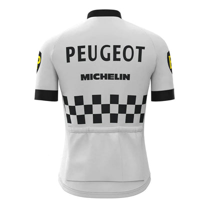 Peugeot White Vintage Short Sleeve Cycling Jersey Top