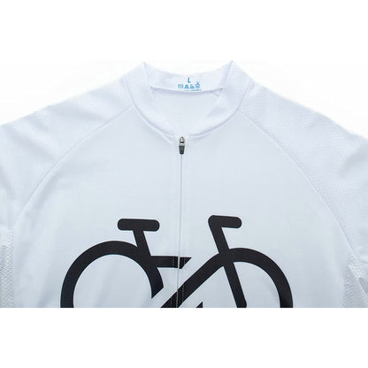 White Short Sleeve Cycling Jersey