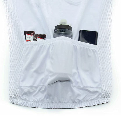 White Short Sleeve Cycling Jersey
