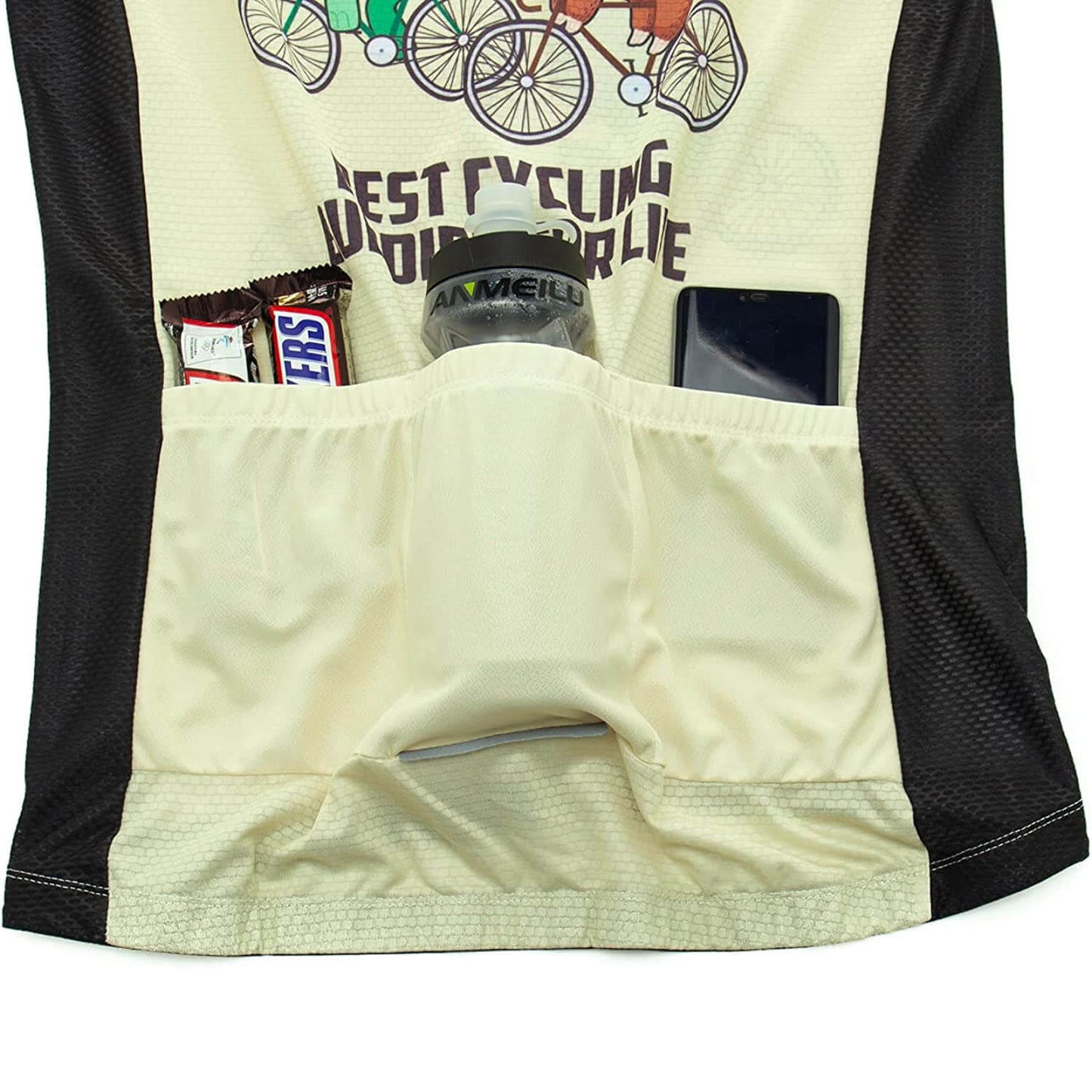 Turtle & Sloth Men Funny MTB Short Sleeve Cycling Jersey Top