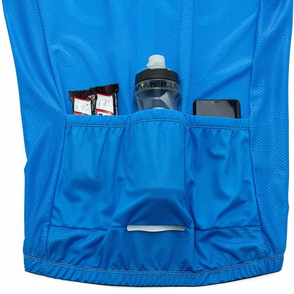 Blue Short Sleeve Cycling Jersey